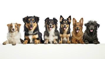 6 Lovely dogs in isolated white background photo