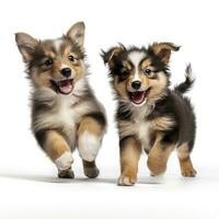 Lovey dogs in isolated white background photo