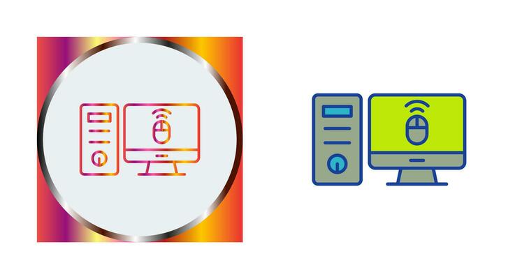 Desktop Computer Vector Icon