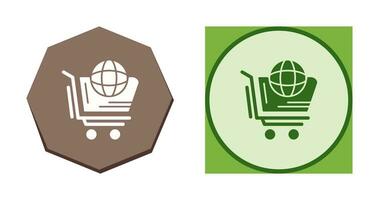 icono de vector de compras del mundo