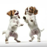 Lovey dogs in isolated white background photo