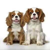 Lovey dogs in isolated white background photo