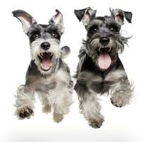 Lovey dogs in isolated white background photo