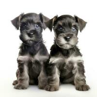 Lovey dogs in isolated white background photo