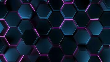 Abstract technological hexagons background. photo