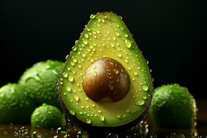 Beautiful avocado produce from the garden Generate AI photo