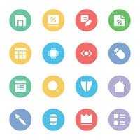 Set of Design and Development Flat Circular Icons vector