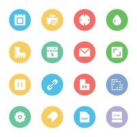 Programming and Design Tools Flat Circular Icons vector