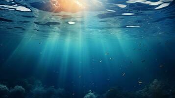 underwater scene with bubbles scene with sun rays Generate AI photo