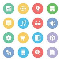 Bundle of Finance Management Flat Circular Icons vector