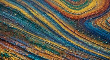 A Close Up Of A Colorful Surface With Lots Of Colors On It, An Ultrafine Detailed Painting. photo