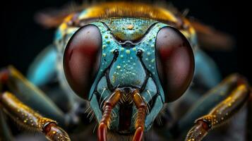 Macro photo of insect head AI generative