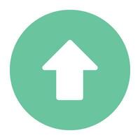 An editable colored circular icon of upload vector