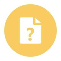 Paper with question mark, concept of unknown file flat icon vector