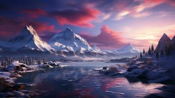 Landscape of sky with Ice mountains photo