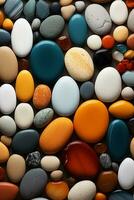 Colorful river stones photo