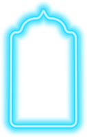 Ramadan islamico telaio. neon arco forma. musulmano porta e finestra. arabo luminosa modello. png