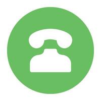 Creatively designed flat rounded icon of telephone vector