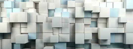 Abstract 3D white cubes background photo