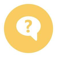 Question mark and chat bubble, flat icon of query vector