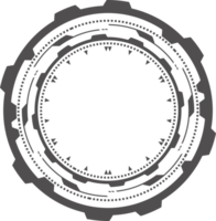 hud technologie cercle pour numérique La technologie Jeux conception. graphique élément pour cyber interface. rond ui Cadre. circulaire abstrait icône. png