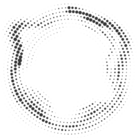 stippel cirkel patroon. abstract halftone ronde. kader met willekeurig helling gradatie. grunge ringen ontwerp png