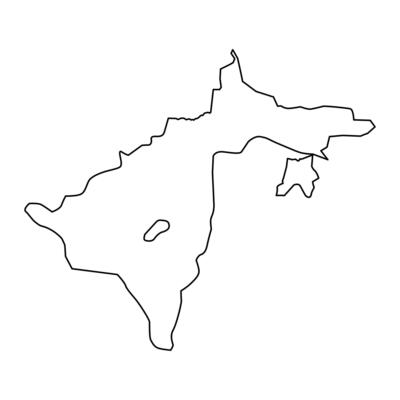 Absheron district map, administrative division of Azerbaijan.