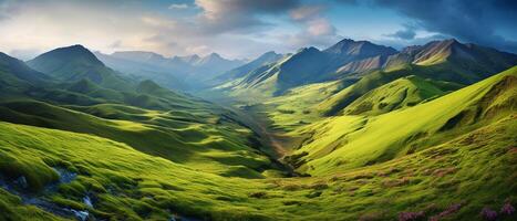 paisaje foto de montaña ver ai generativo