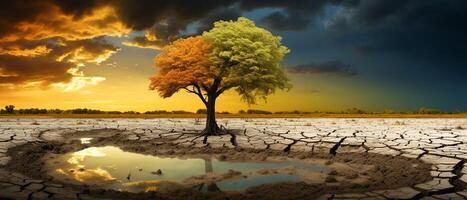 Climate changing background global warming concept AI generative photo