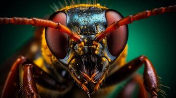 macro photo de une vert araignée perché sur une feuille 22722701 Photo de  stock chez Vecteezy