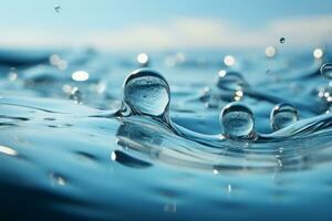 underwater bubble ring ascends towards the sun AI Generative photo