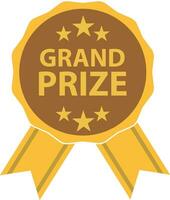 Grand Prize Medal icon. Grand Prize Badge Medal symbol. Grand prize win gold badges sign. flat style. vector