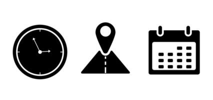 Time, place and date icon symbol, vector icon design for business