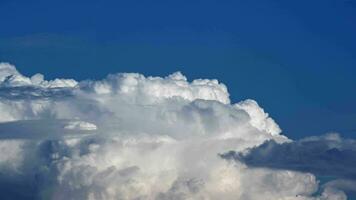 inchado branco nuvens e azul céu Tempo lapso video