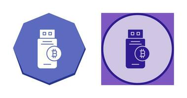 Bitcoin Usb Device Vector Icon