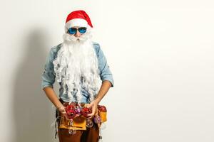 Santa with construction tools, santa repairman photo