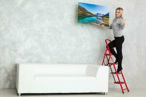 Home interior poster or painting canvas design template photo