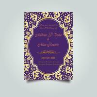 Luxury wedding invitation card design set. Luxury vintage golden vector invitation card template