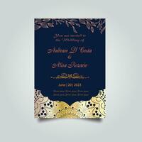 Luxury wedding invitation card design set. Luxury vintage golden vector invitation card template