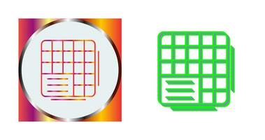 Table Data Vector Icon