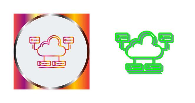 Cloud Database Vector Icon