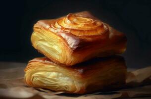 Puff pastry bakery. Generate Ai photo