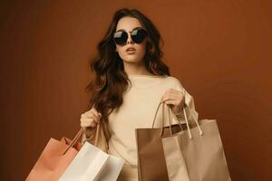 Luxury woman shopping. Generate Ai photo
