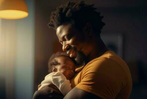 alegría afro padre. generar ai foto