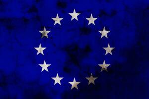 Old EU grunge background flag, European Union flag photo