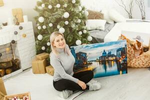 Christmas gift photo canvas