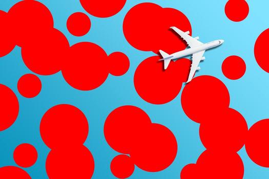 White plane, airplane on color background with copy space. Top view, flat lay. Minimal style design, 3d rendering. Travel, vacation concept. photo