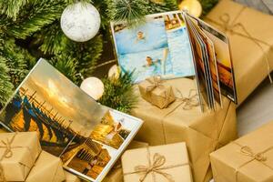 familia foto álbum en Navidad