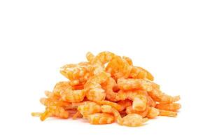 natural seafood dried shrimp Traditional orange red color isolated on white background. photo