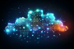 Cloud computing storage technology background digital data services innovation concept ai generative photo